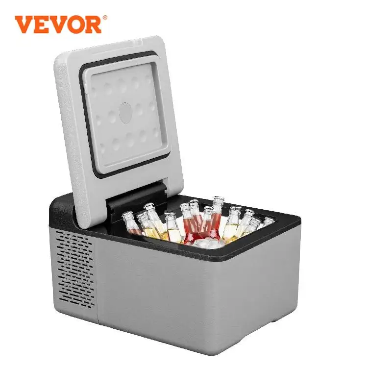 VEVOR 9L 15L Car Refrigerator Portable Compressor Fridge Freezer Cooler 12V/24V DC 110-240V AC for RV Travelling Camping Fishing