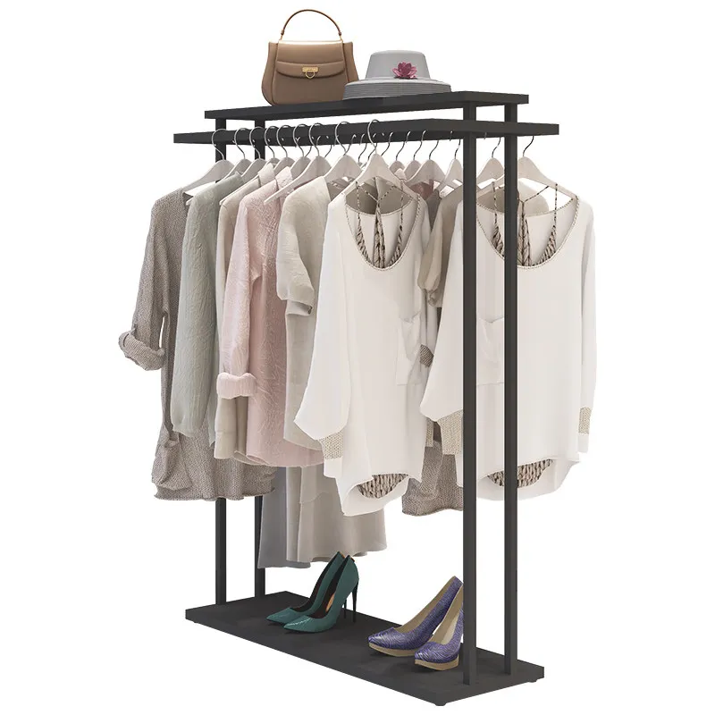 

Clothing store display rack Nakajima double row shelf women's clothing store parallel bar clothes shelf middle double root
