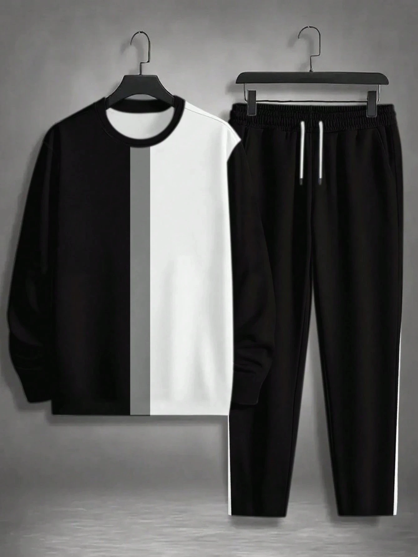 

2025-26 Осень/Зима Новый спортивный комплект Y2K с 3D принтом и круглым вырезом, повседневный мужской модный спортивный комплект из двух предметов