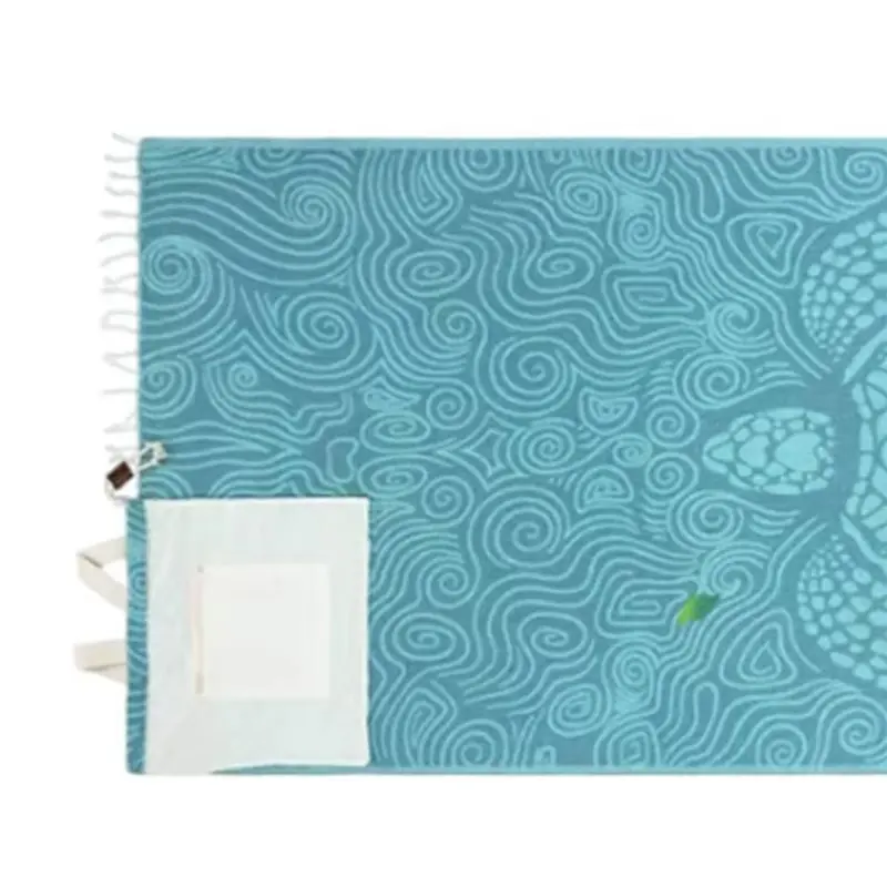 [NEW!ABKG】 Beach Towel Bag Two-In-One Design Conquick Dry Sports Beach Towelsvertible Beach Seashells Towel Bag
