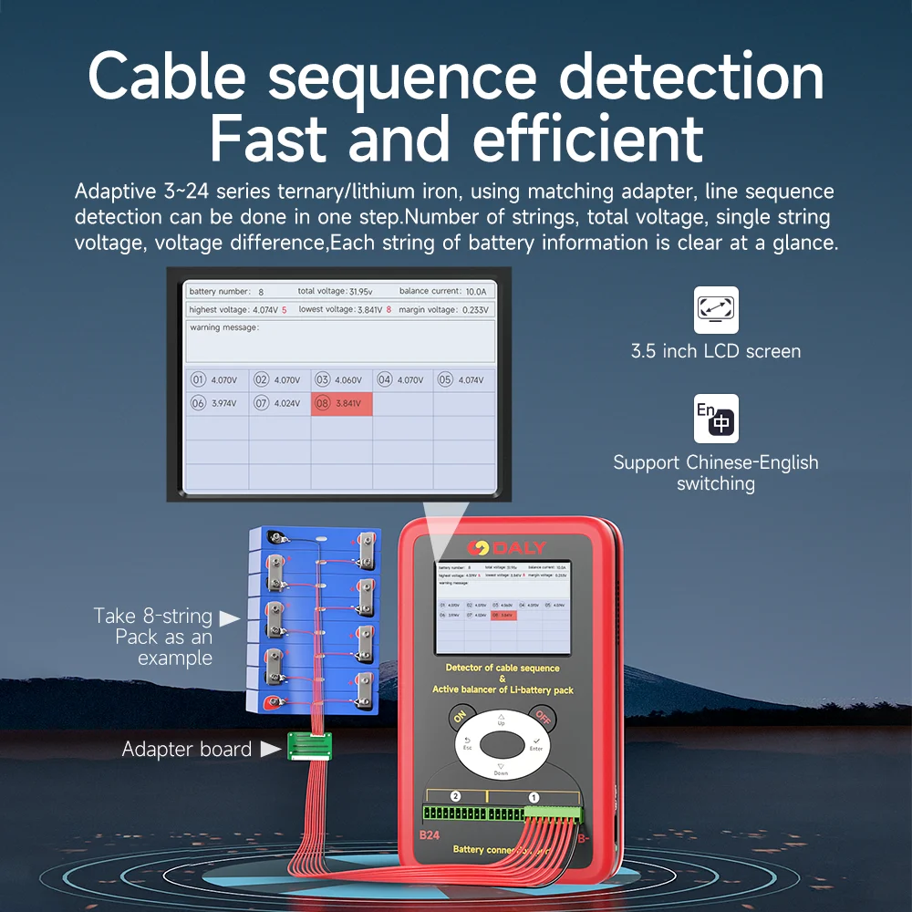 Daly Smart bms 10A Active Balancer and Detector Of Cable Sequence Of 3s 4s 7s 8s 16s 20s 24s Li-lion/LifePo4 battery