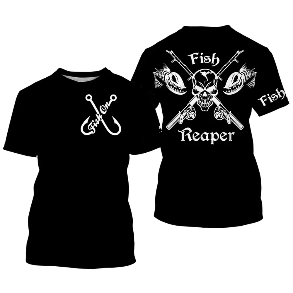 Fashion Go Fishing Graphic T Shirt for Men Outdoor Breathable Short Sleeve T-shirt 3D Printed Tops Trend Street Men's Clothing