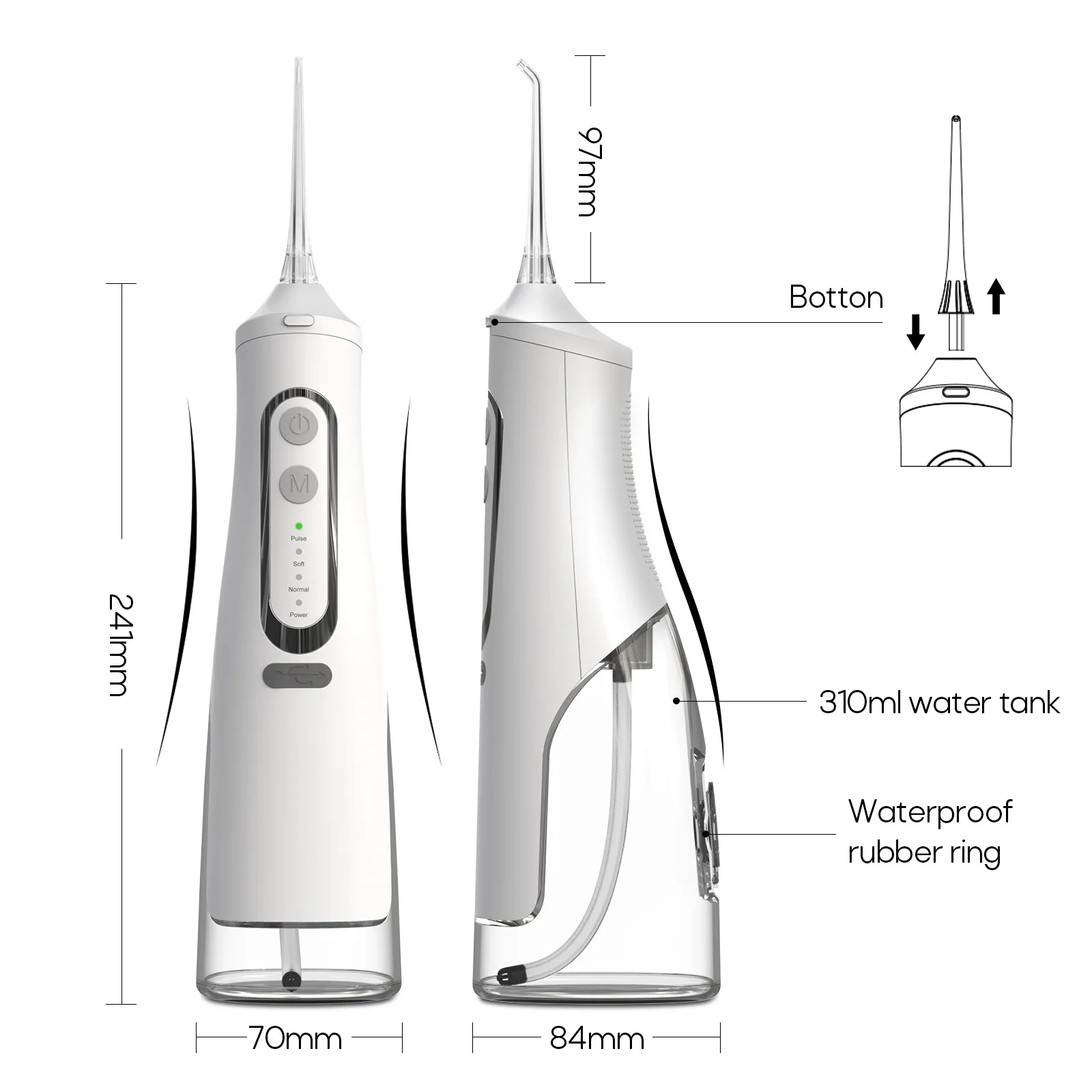 Nuevo Irrigador Oral caliente, venta al por mayor, dispositivo de limpieza de dientes eléctrico resistente al agua IPX7, hilo Dental para viajes en casa, hilo Dental de agua