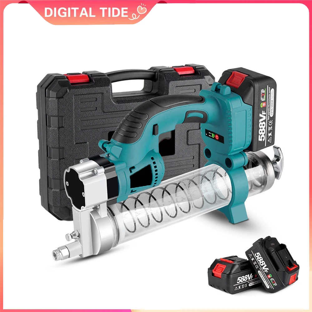 

10000PSL Cordless Rechargeable Electric Grease Gun Brushless Oil Injector Fat Machine For Makita 18V-21V Battery Pin
