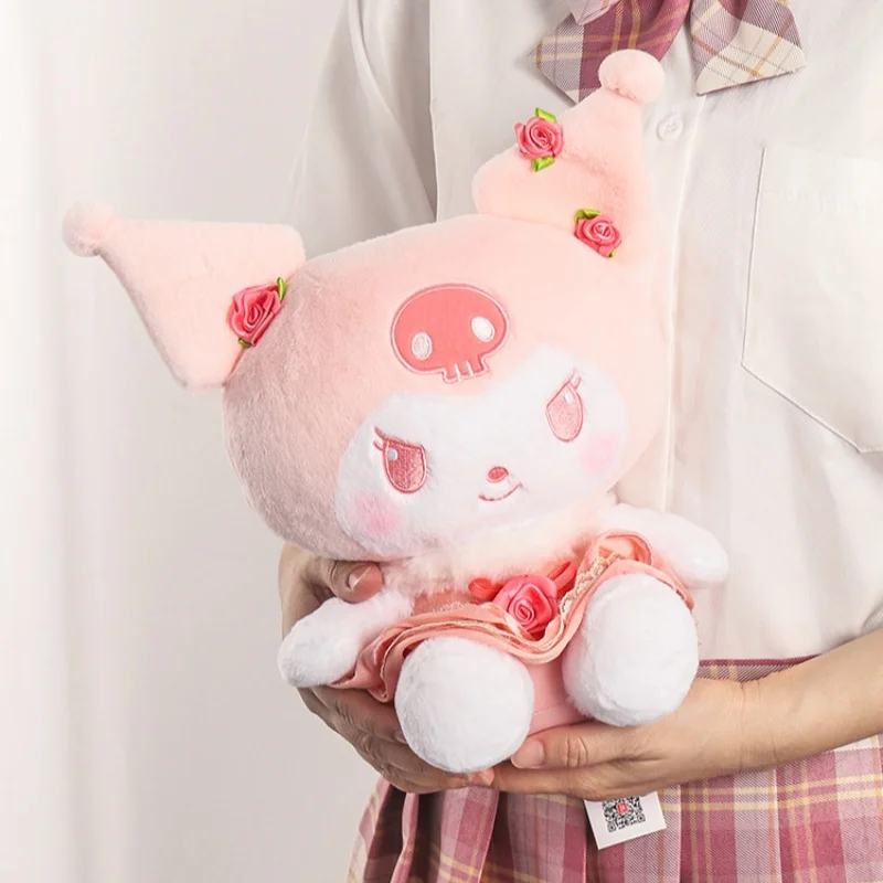 Sanrio Rose Kuromi Melody Pochacco Hellokitty Cinnamoroll Plush Toys Girl Plush Keychain Pendant Homdecor Cartoon Stuffed Dolls