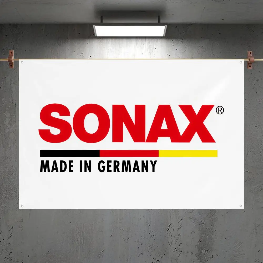 Banderas con el Logotipo de S-SONAX, Decoración Personalizada para Acampar al Aire Libre, Jardín, Habitación, Dormitorio, Telones de Fondo para Fiestas, Arte de Pared, Regalos Familiares