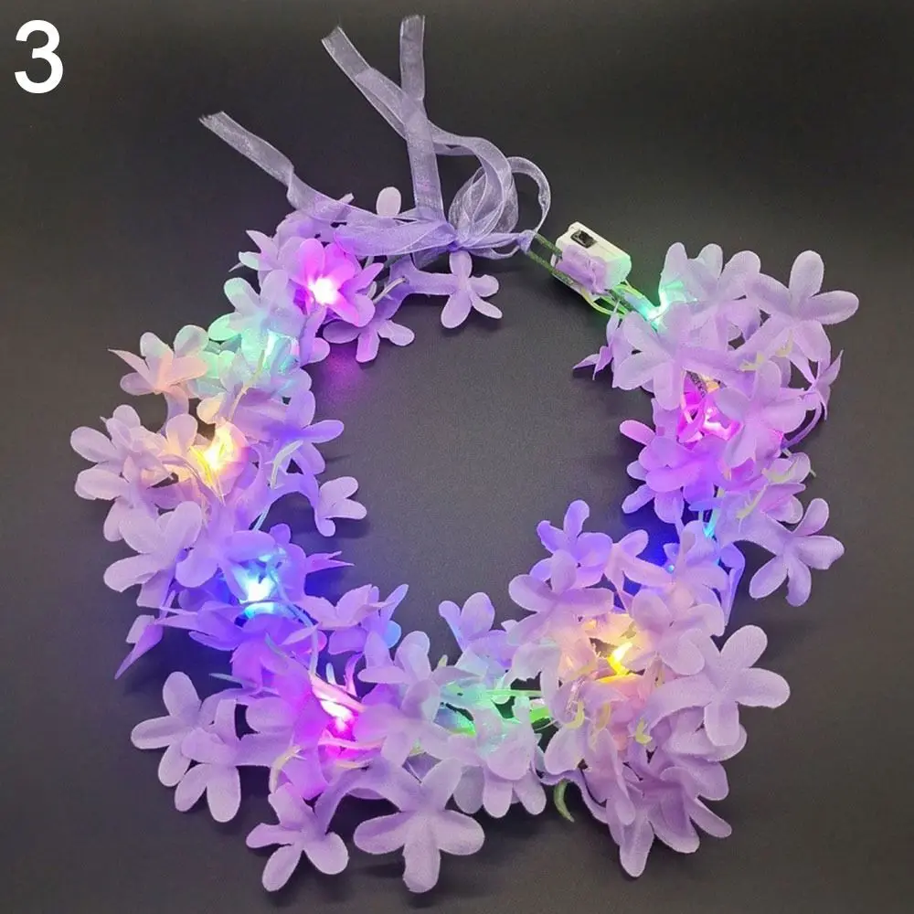 

Wedding Luminous Hairband Women Girls Glowing LED Wreath Christmas Party Decoration Light Up Headband Halloween Crown Flower