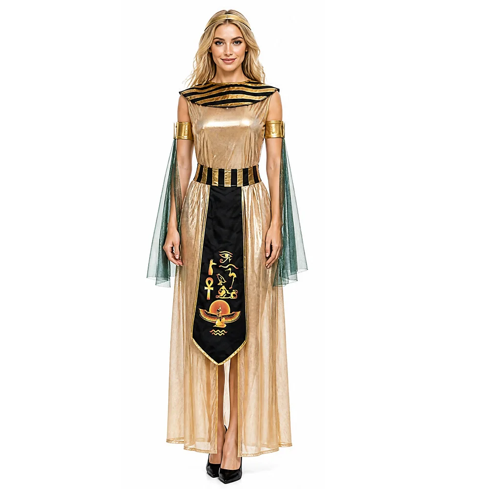 Disfraz de Faraón Egipcio del Antiguo Egipto para Hombre, Disfraz de Rey y Reina Cleopatra para Halloween, Carnaval, Fiesta Medieval, Disfraz de Pareja