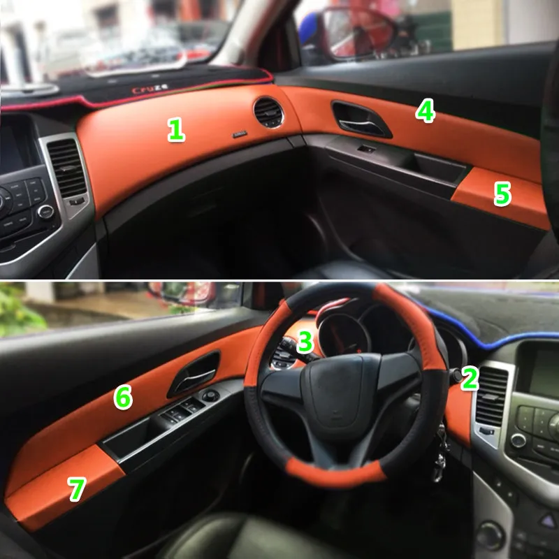 For Chevrolet Classic Cruze 2009 - 2015 Microfiber Leather Car Interior Door Armrest / Center Dashboard Panel Cover Protect Trim