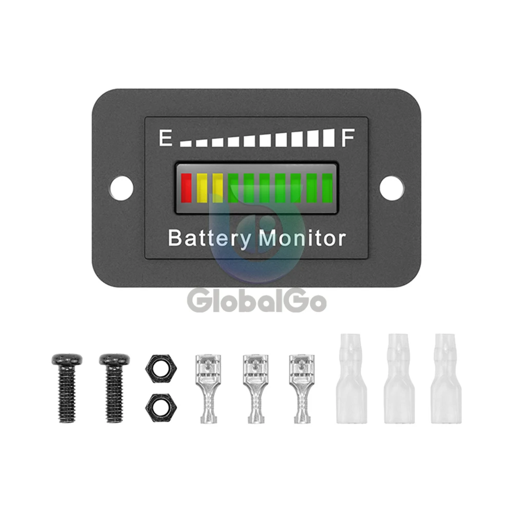 

LED Battery Meter Battery Level Monitor 12V 24V 36V 48V 60V 72V Waterproof Lithium Acid Monitor Gauge for Golf Cart RV Boat Car