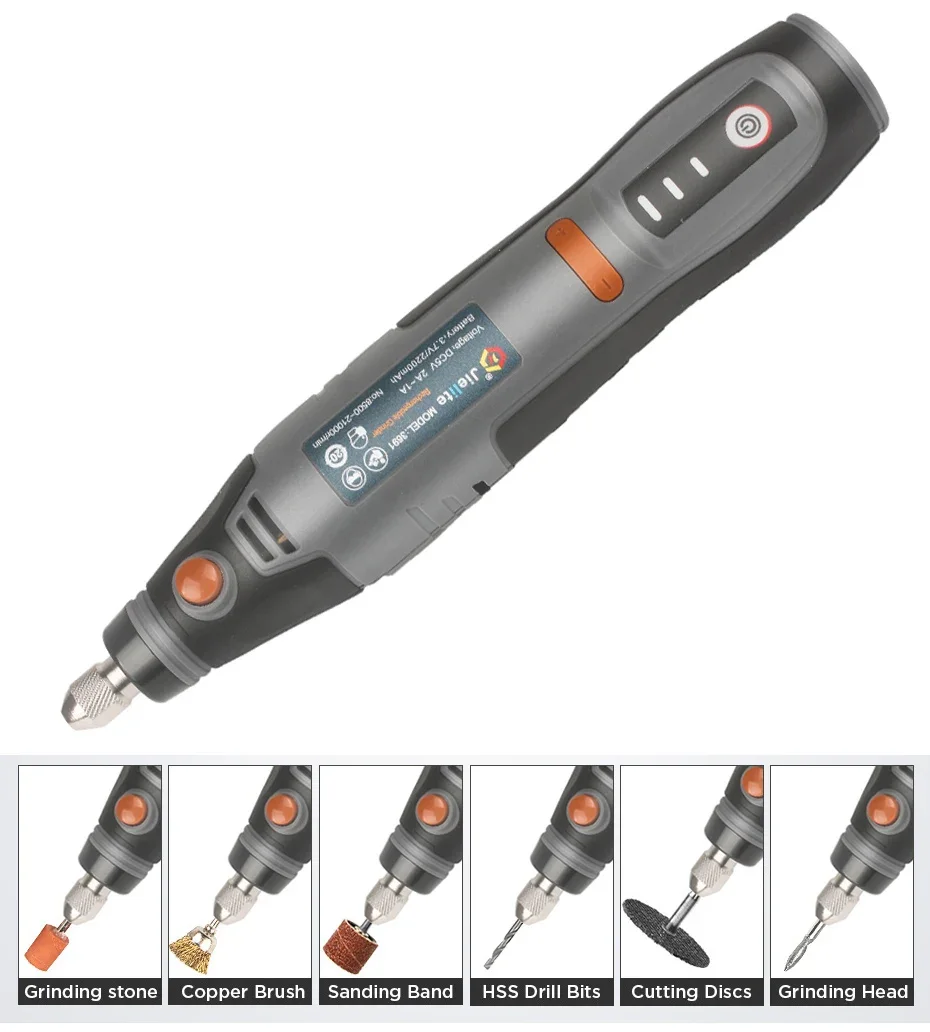 USB Cordless Rotary Tool Dremel DIY Mini Drill Engraving Pen Electric 3 Speed Mini Wireless Drill Set 8500r-21000r/min