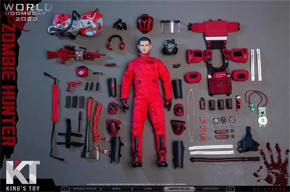 King Toys KT 8009 Soldatenpuppe, Zombie-Killer-Geist, männliche Puppe, komplettes Set, bewegliche Actionfigur, ca. 12 Zoll, 1/6