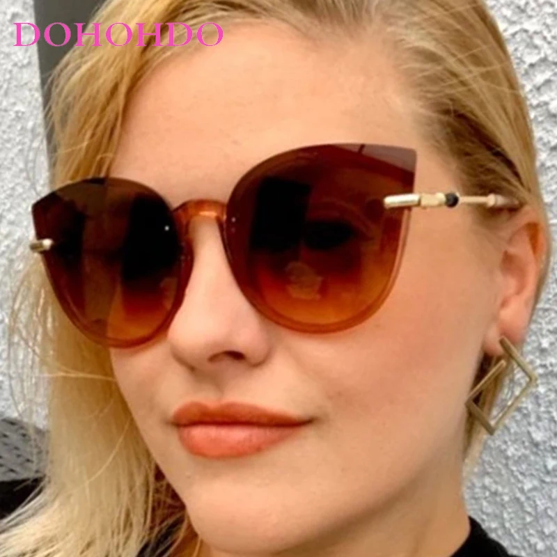 

DOHOHDO High Quality Cat Eye Women Sunglasses Big Frame Men Sun Glasses Female Eyeglasses Oculos Feminino De Sol Zonnebril Dames