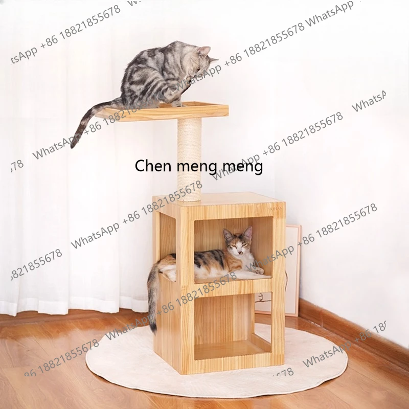 

Pine cat climbing frame sisal column bold tree small double cat nest climbing frame luxury cat jumping platform