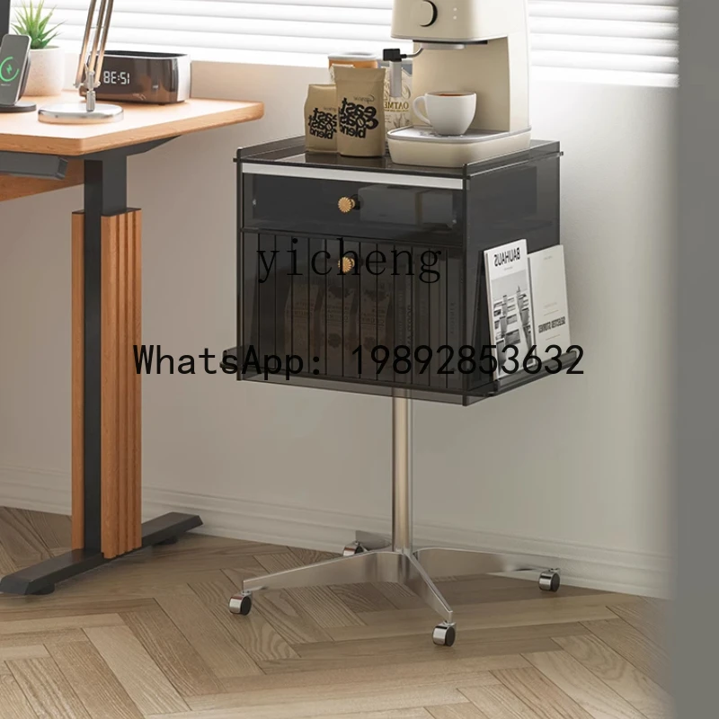 ABC  retro acrylic side cabinet, living room lifting  rotating bedside table, furniture record cabinet