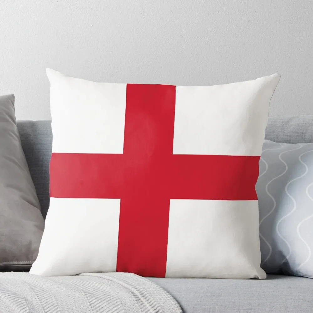 

Flag of England (St. George's Cross) Throw Pillow Pillows Aesthetic Ornamental Pillow