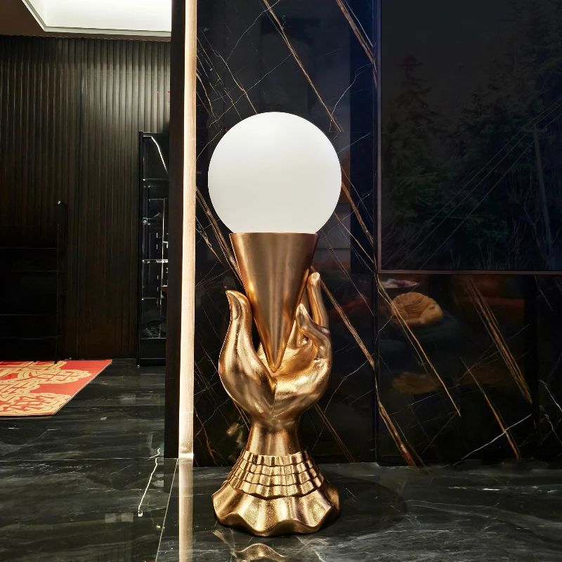 

Lamp luminous ice cream raised hand floor ornament ktv bar villa American light luxury decoration