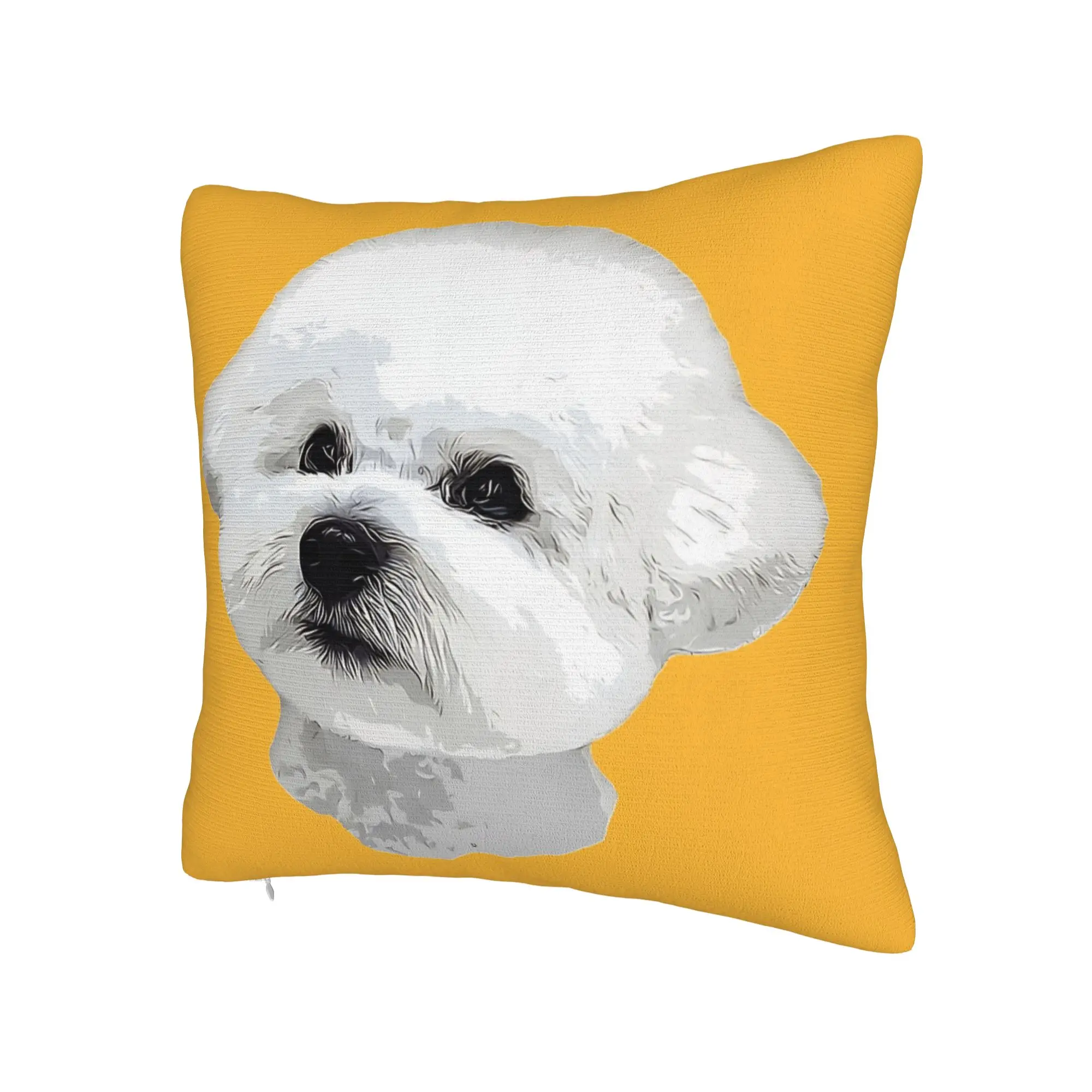 Cute Bichon Frise Pillow Case  Funny Pillow Cover Soft Pillowcases For Couch Sofa Bedroom