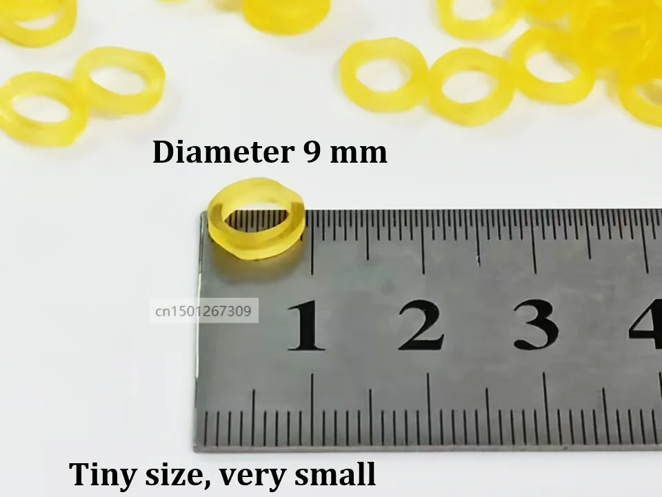 500 個の小さなサイズのシリコーンゴムバンド非常に小さい工業用ラテックス弾性ゴム直径 9 ミリメートル