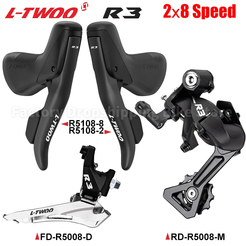 LTWOO R3 Road Bike 2x8 Speed Shifting Kits Mechanical Brake Dual Control Lever 11-28T/30T/32T Cassette X8 Chains Bicycle Parts