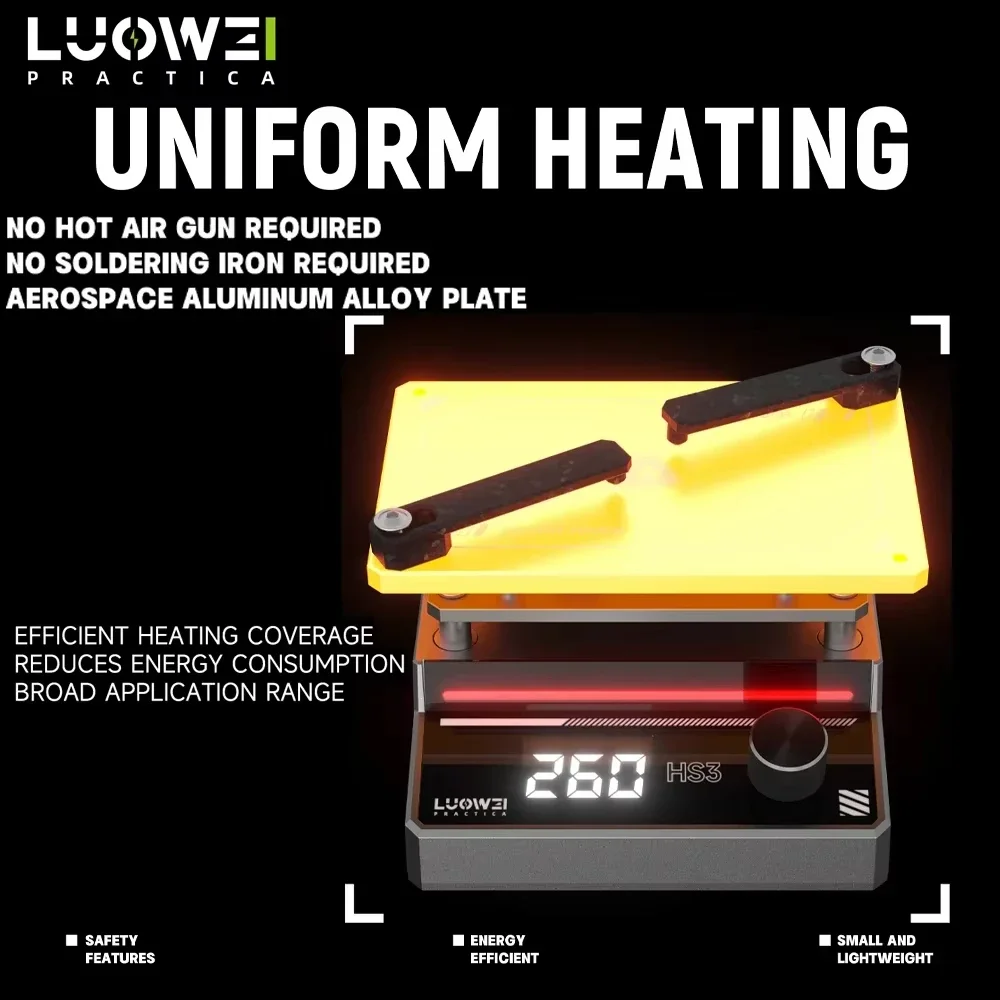 LUOWEI HS3 станция предварительного нагрева, многослойная платформа предварительного нагрева, термостатическая для Android IPhoneX-16Pro Max, инструмент для ремонта чипов материнской платы