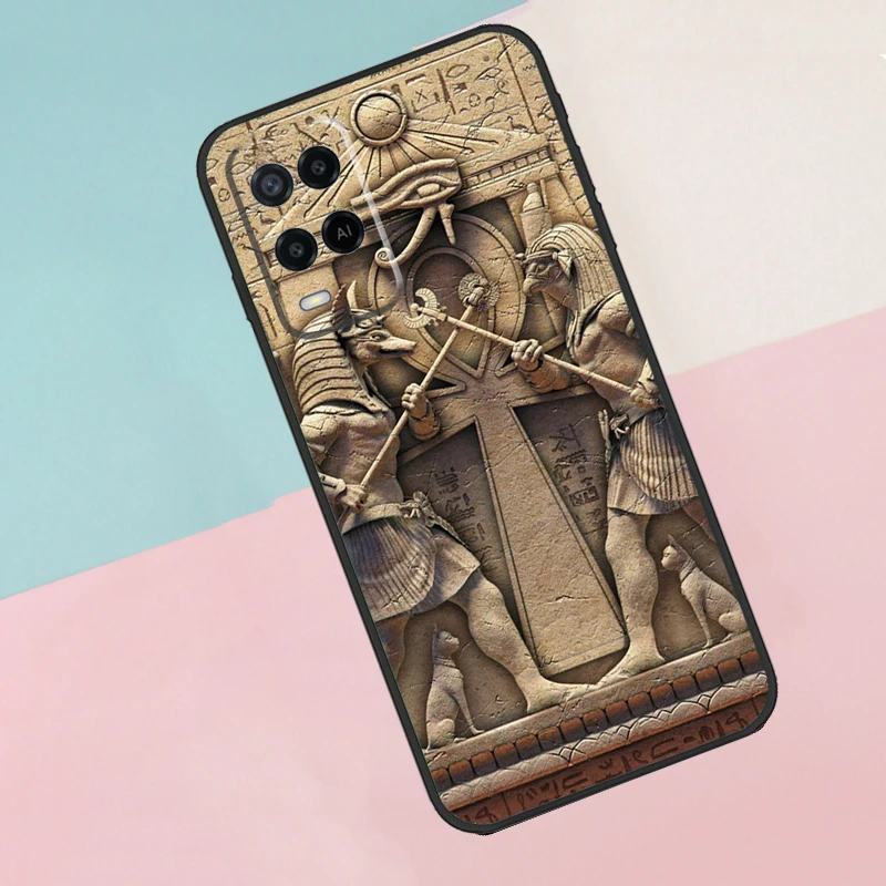 Egypt Pharaoh Mural For OPPO Find X5 X3 Pro A53S A5 A9 A31 A53 A1K A15 A52 A72 A83 A91 A93 A54 A74 A94 Case