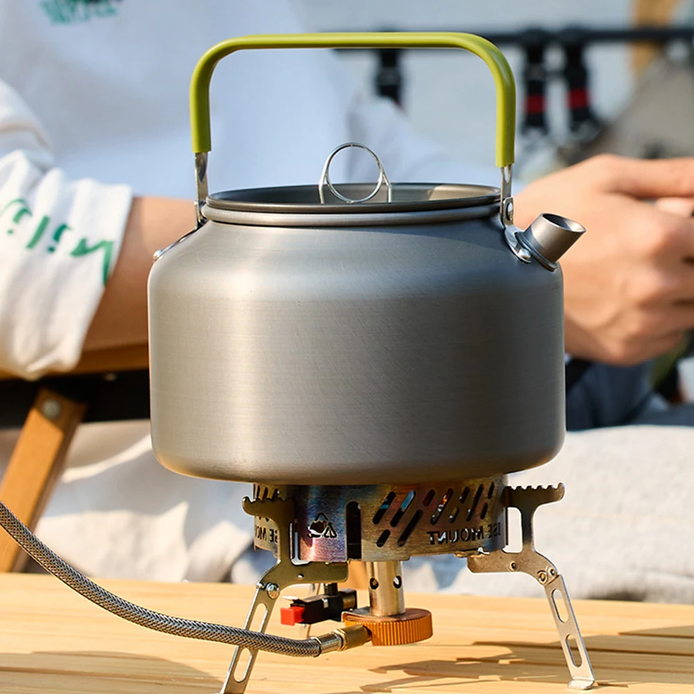 Outdoor Portable Camping Coffee Kettle Light Weight Aluminum Alloy Kettle AntiScalding Handle TeaPot Picnic Teakettle Cooking