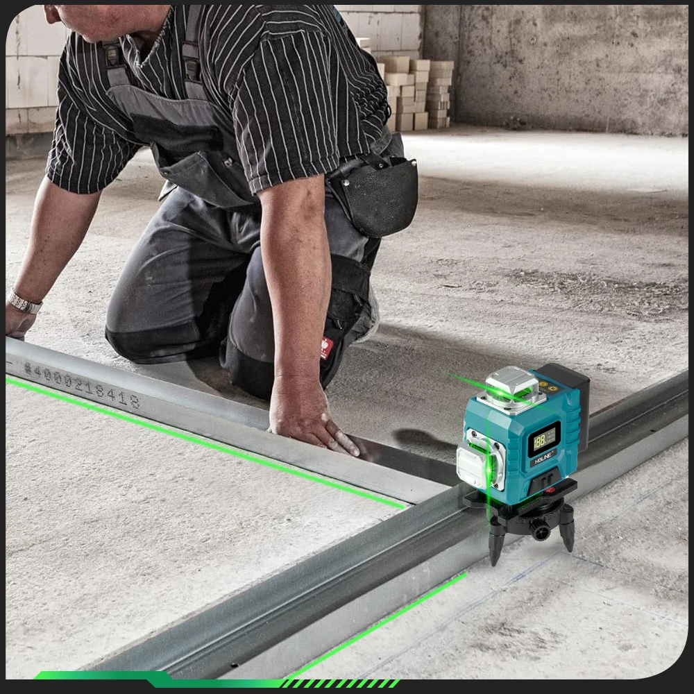 Imagem -03 - Hgline 16 Linhas Laser Nível 4d Linha Verde 360 ° Instrumento de Nível Laser de Super Potência com Controle Remoto Horizontal Vertical 30m App