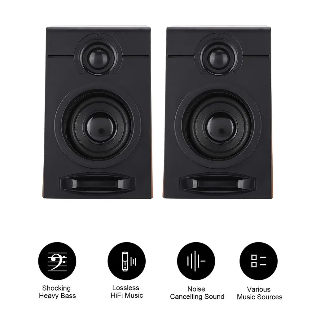 2 Pcs Computer Subwoofer Speaker Music Player Tool Multimedia Speakers PC Gaming Supply Widely Usage Sound Box Household Studio