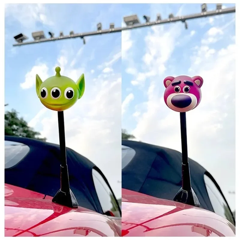 Cartoon Lotso Alien PVC Model Doll Cute 3D Car Exterior Decoration Toy Kawaii Auto Decoration Adhesive Antenna Doll Girl Gift