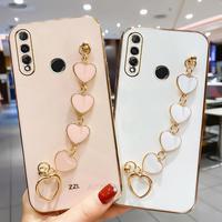 Luxury Love Heart Bracelet Chain Case For Huawei honor 10 lite 10i 9x pro 8x Plating Cover On honor10 honor10i 10lite