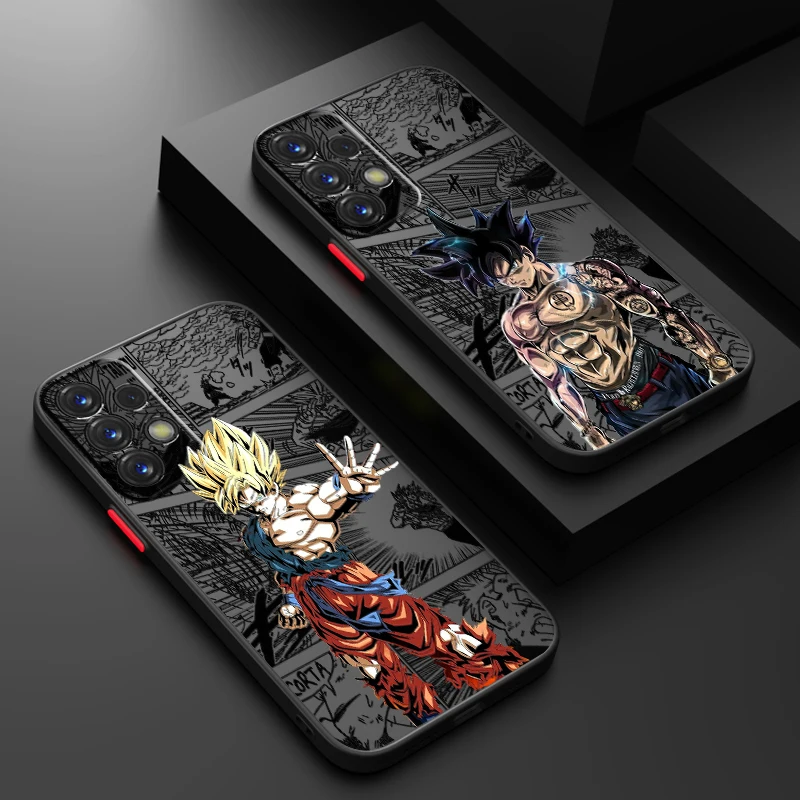 D-D-Dragons B-B-Balls Japanese Frosted Translucent For Samsung Galaxy S24 S23 S22 S21 S20 FE S10 S9 S8 Plus Ultra Pro 5G TPU