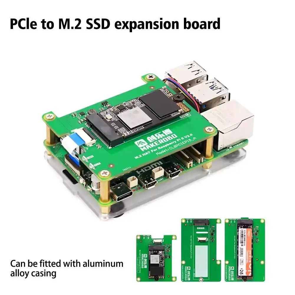 Placa de expansión de alta velocidad adecuada para Raspberry Pi 5, unidad de estado sólido dedicada PCIe M.2 NVME SSD, placa de expansión