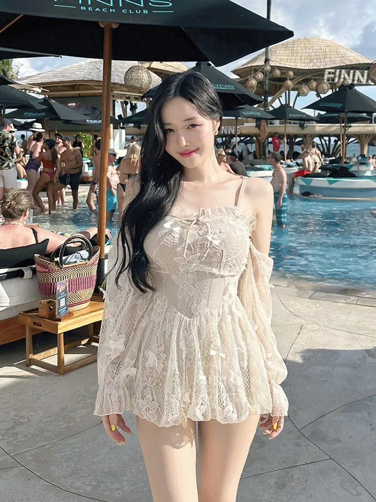 Летняя фея, последовательный высококачественный цельный купальник Beach Vaion, женский длинный повседневный купальник Sve Xian Tin Ni