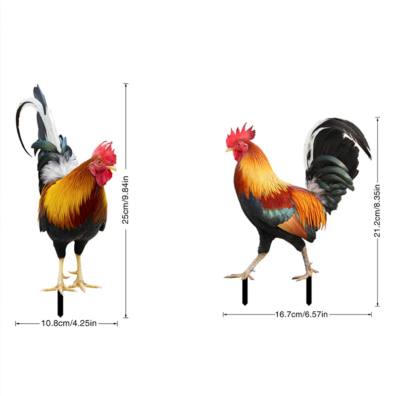 Garden Rooster Statue Chicken Sculpture For Yard Decor Weatherproof Hen Figurine For Patio Backyard Home Outdoor Decoration images - 6