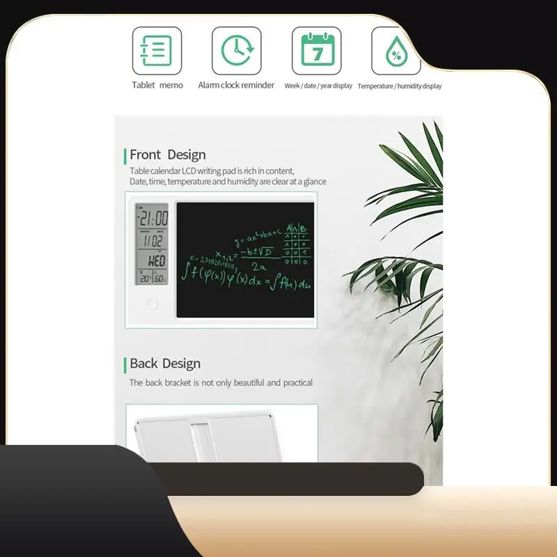 

Многофункциональный электронный календарь, настольный календарь, ЖК-доска для рукописного ввода, офисная заметка, настольный календарь с орнаментом, белый прочный-T4