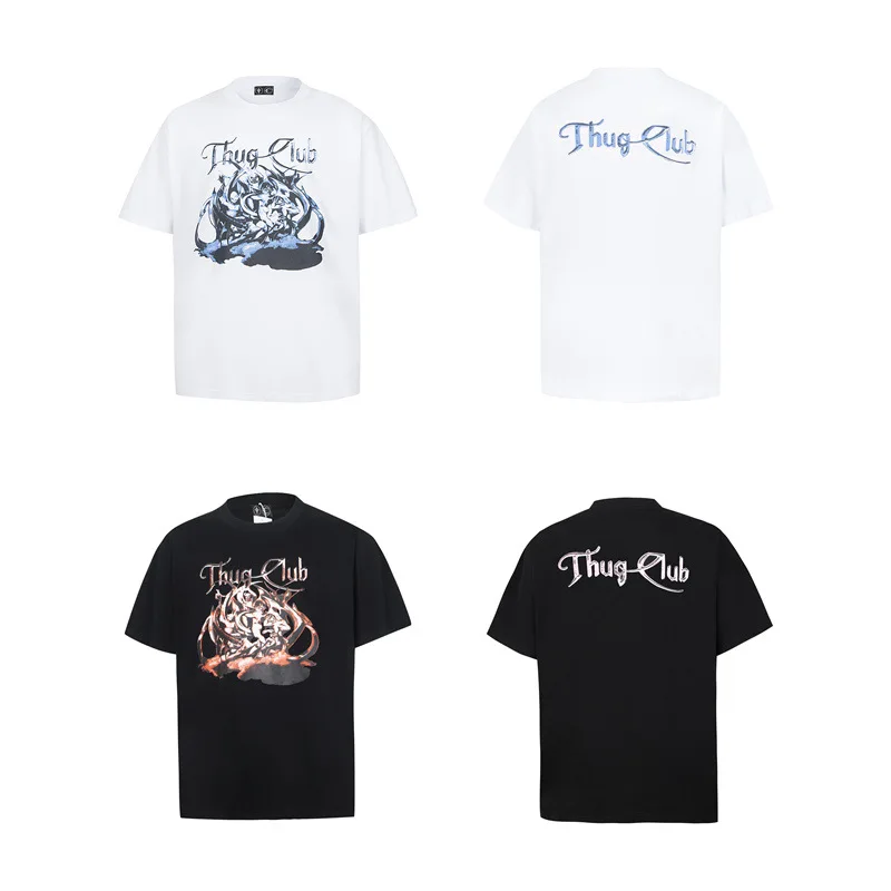

Thug Club 2026 New Street Hip-Hop Devil Print Oversized Unisex T-Shirt