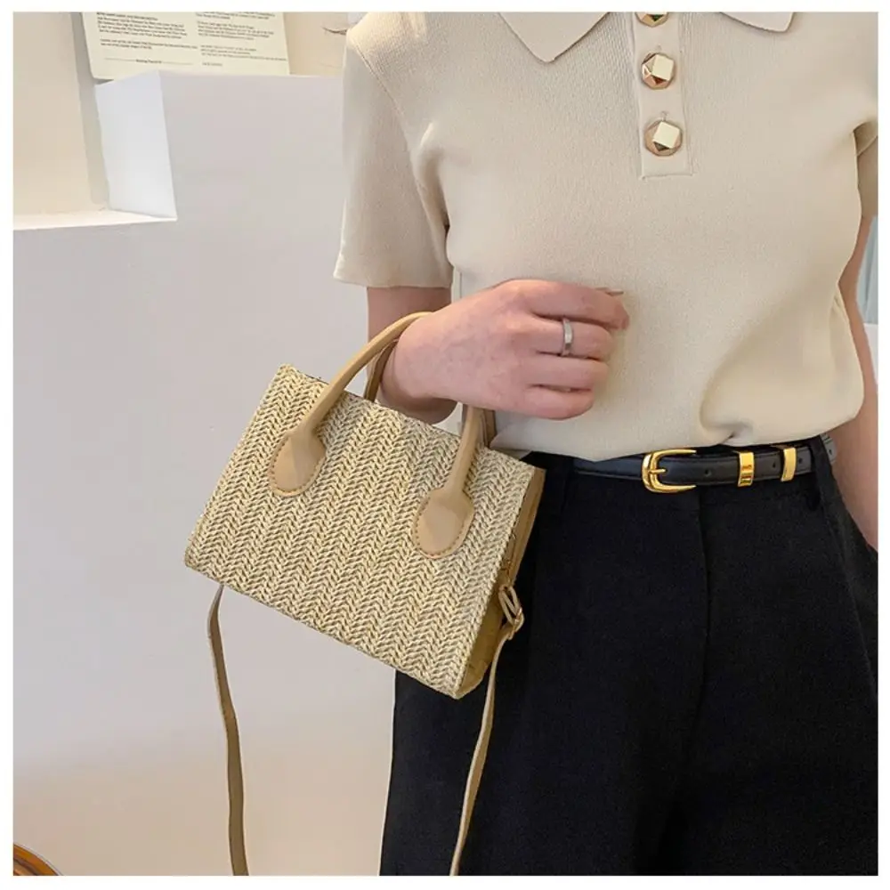 Casual Straw Woven Crossbody Shoulder Bags Women Summer Rattan Beach Bags Lady Travel Small Purses Handbags