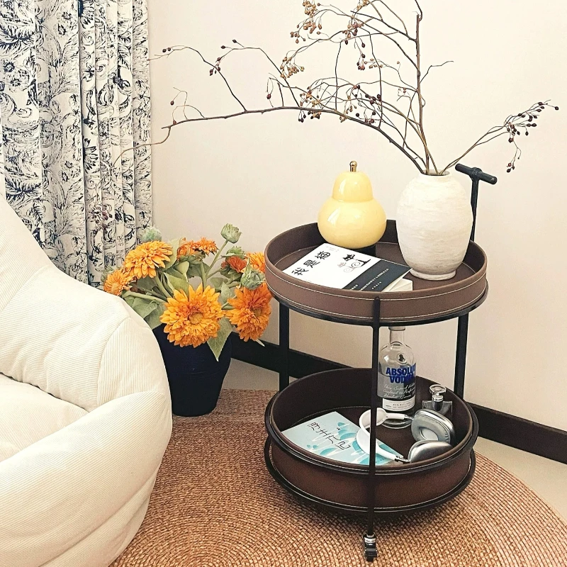 Small Storage Side Table Vintage Steel Living Room Bedroom Classic Side Table Oval Wheel Mesas De Sala En Oferta Funky Furniture