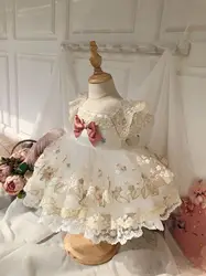 Children's Champagne Princess dress First birthday cocktail court style lolita dress for girl