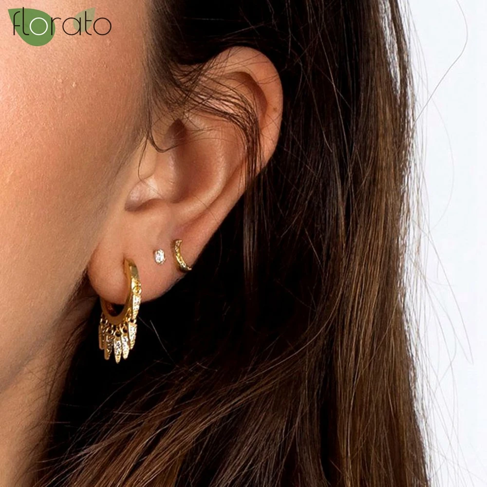 925 Sterling Silver Needle Stars Tassel Vintage Gold Earrings for Women Fashion Hoop Earrings Party High Luxury Jewelry Gifts