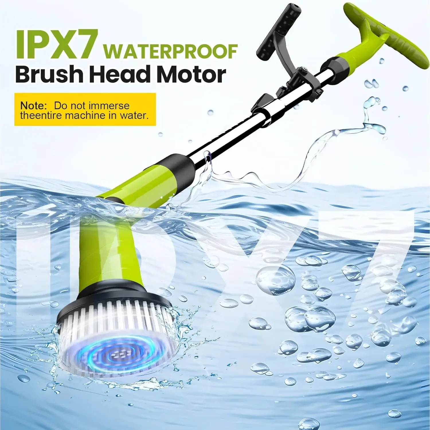 Spin Scrubber, Battery Cordless Cleaning Brush,Shower Cleaning Brush with 8 Replaceable Brush Heads and 3 Adjustable Sp