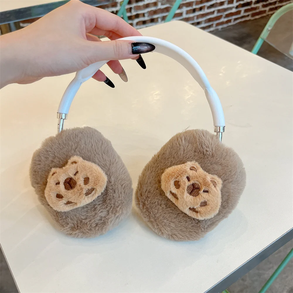 

Cute plush cartoon Earphone case protective cover for Apple Airpods Max Winter Warm Fluffy Headphone case Airpodsmax Cute Capa