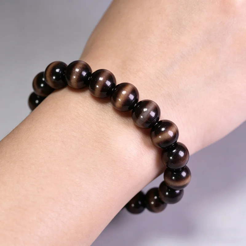 Natural Tibetan Genuine Old Mine Agate Medicine Dzi Bead Bracelet, approximately 10x10mm