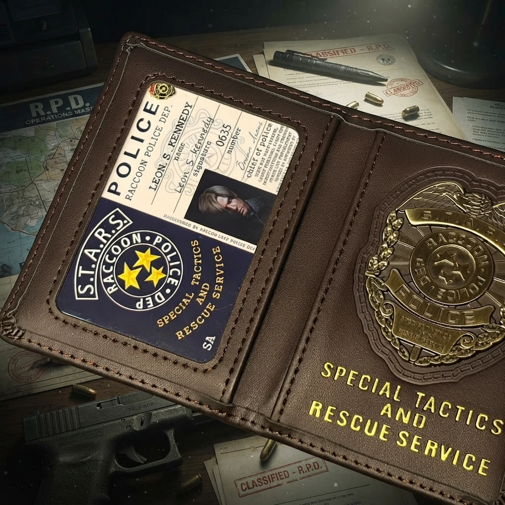 Leon S Kennedy ID Card Resident Evil 4 RE 6 Chris Jill Ada Rebecca Cosplay Accessories Badge STARS Police Badge Customizable