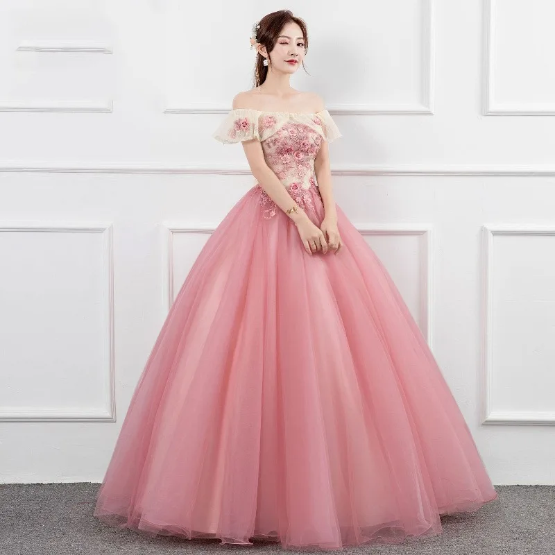 

2025 г., новое женское вечернее платье с вышивкой на одно плечо, модное, тонкое, милое, сказочное, сексуальное, длинная пышная юбка с бретельками сзади