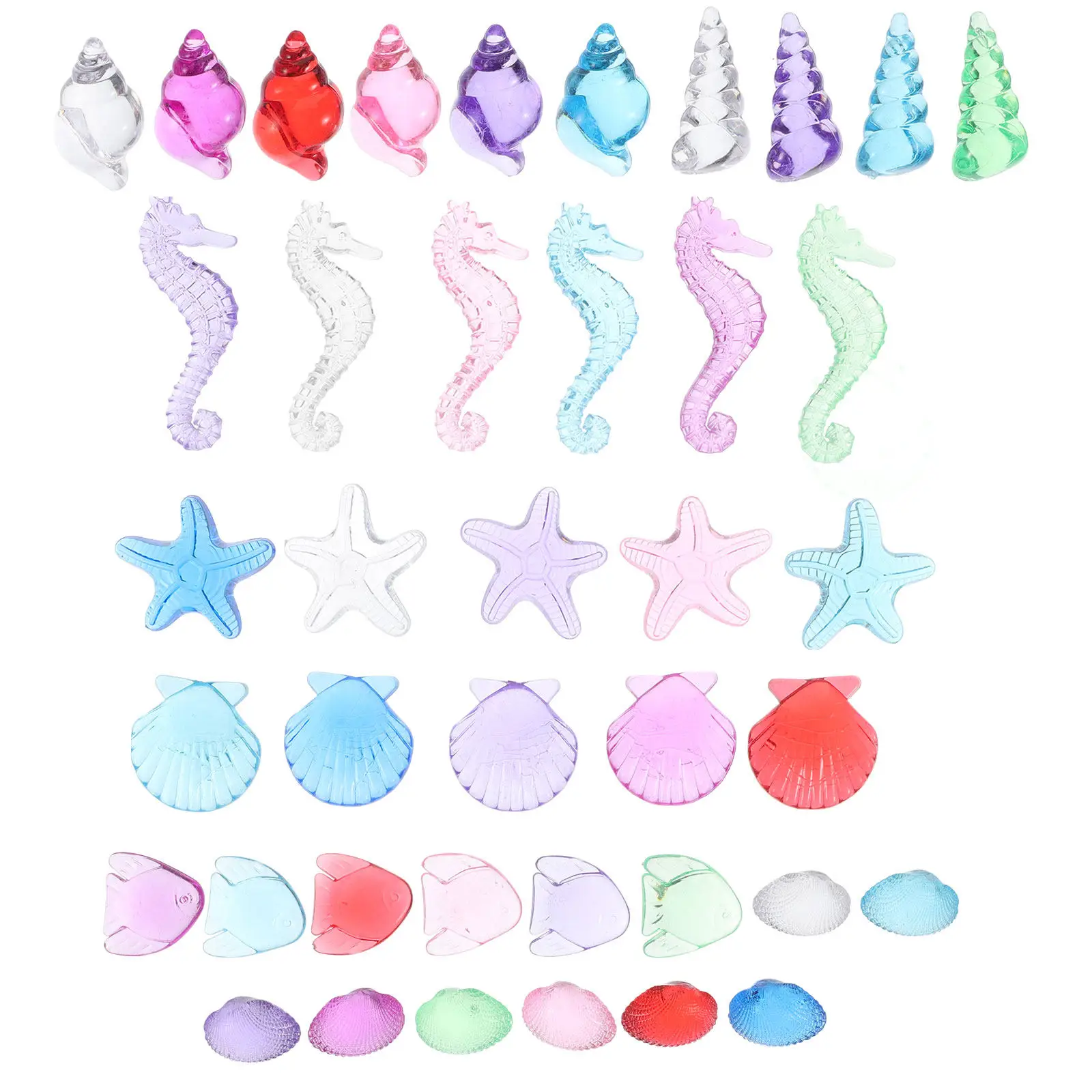 100Pcs Plastic Marine Animal Decor Mini Sea Creatures Vase Fillers Ocean Table Party Fish Tank Adornments Cute Marine Animal