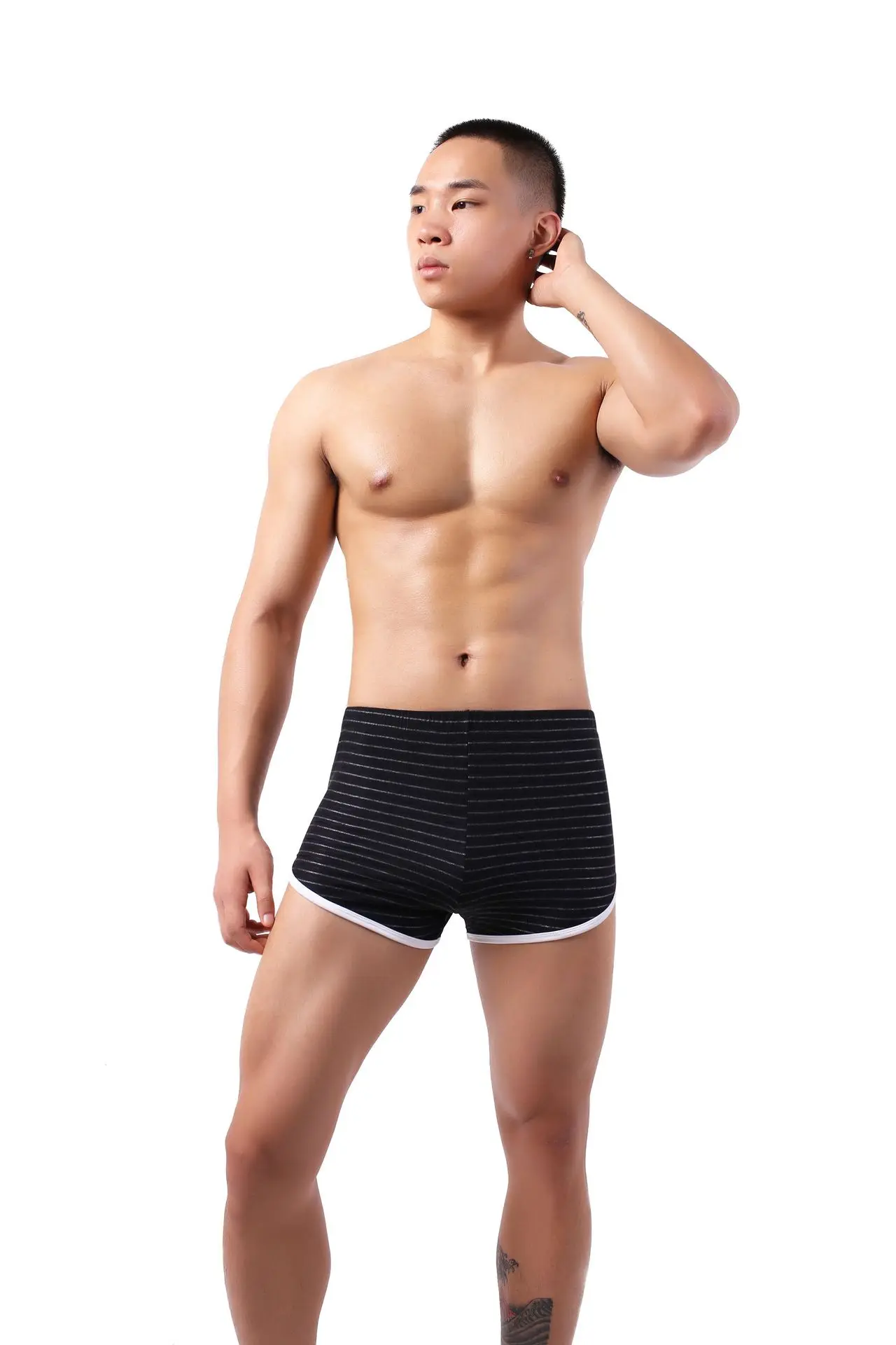 Jeugdondergoed Voor Heren U Bolle Buidel Korte Shorts Homme Sexy Ademende Kleurblokkerende Lingerie Sissy Fashion Slipje