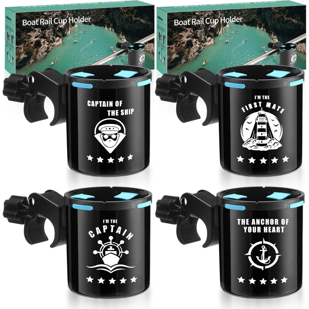 

Marine Clamp On Cup Holder for Boat Kayak Rail No Drill Accessory Gift for Men