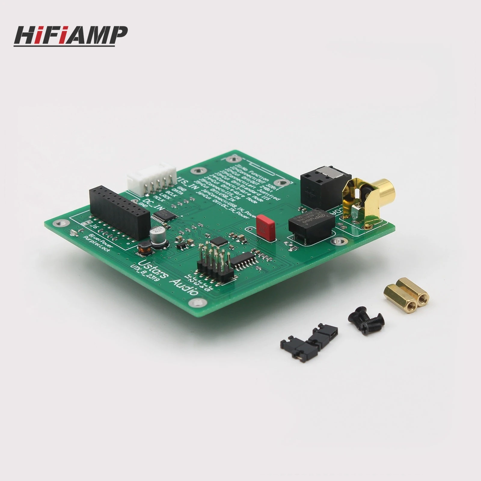 

HiFiAMP UTX_B IIS к коаксиальному плате адаптера Высококачественный цифровой интерфейс USB 384 кГц 32 бит для USB-модуля Amanero